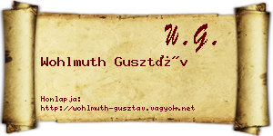 Wohlmuth Gusztáv névjegykártya