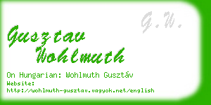 gusztav wohlmuth business card